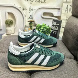 Adidas Green White Retro Runner Mesh And Suede Upper Lifestyle Sneakers