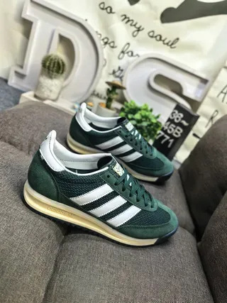 Adidas Green White Retro Runner Mesh And Suede Upper Lifestyle Sneakers 9