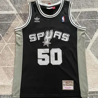 Adidas Hardwood Classics San Antonio Spurs #50 Black Silver Jersey