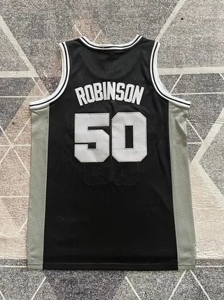 Adidas Hardwood Classics San Antonio Spurs #50 Jersey Noir Argent 3