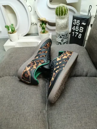 Adidas Multicolor Black Leopard-Print Upper Three-Stripe Overlay Lifestyle Sneakers 6
