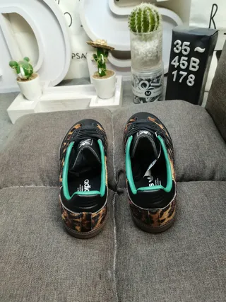 Adidas Multicolor Black Leopard-Print Upper Three-Stripe Overlay Lifestyle Sneakers 8