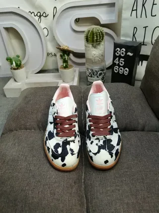 Adidas Multicolor Pink Cow-Print Upper Interior Lining Lifestyle Sneakers 10