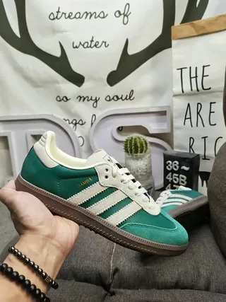 Adidas Navy Beige Low-Top Suede-Leather Mix Lifestyle Sneakers 5