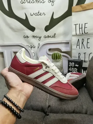 Adidas Navy Beige Low-Top Suede-Leather Mix Lifestyle Sneakers 15