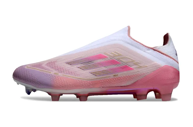 Adidas গোলাপি সাদা চকচকে নিট উপর সক ফিট কলার কঠিন মাটি ফুটবল জুতা 7