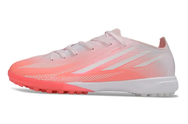 Adidas Chaussures de Football Turf encolure basse upper synthétique colorway dégradé rose blanc 7