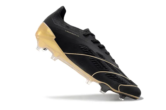 Adidas Predator Black and Gold Firm-Ground Soccer Shoes 2