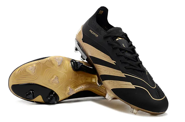 Adidas Predator Black and Gold Firm-Ground Soccer Shoes 4