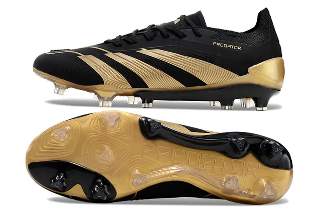 Adidas Predator Black and Gold Firm-Ground Soccer Shoes 6