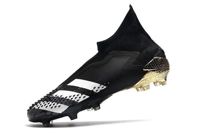 Adidas Predator أحذية كرة قدم أسود ذهبي عالي القطع أعلى جوارب مناسب كاونتر كعب معدني أرض صلبة 4