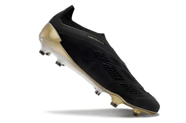 Adidas Predator Black Gold Low-Cut Sock-Fit Upper Firm-Ground Soccer Shoes 2