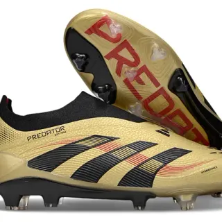 Adidas Predator Gold Black Red Firm-Ground Soccer Shoes