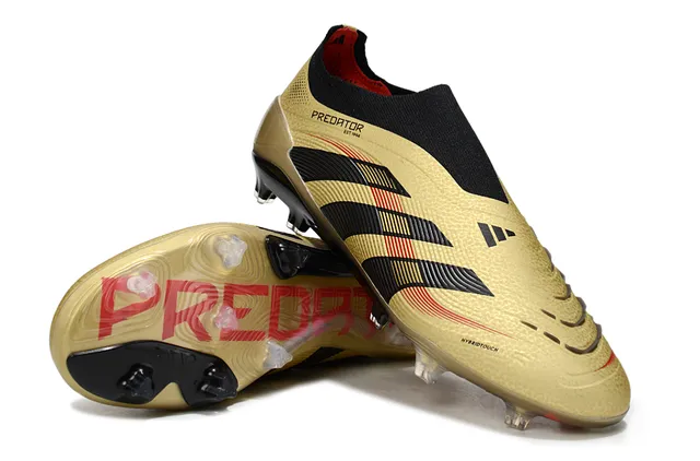 Adidas Predator Gold Black Red Firm-Ground Soccer Shoes 4