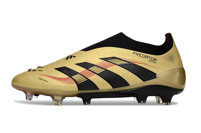 Adidas Predator Gold Black Red Firm-Ground Soccer Shoes 7