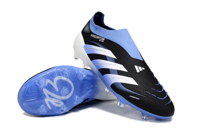 Adidas Predator HybridTouch Noir Bleu Clair Terrain Firme Chaussures de Football 4