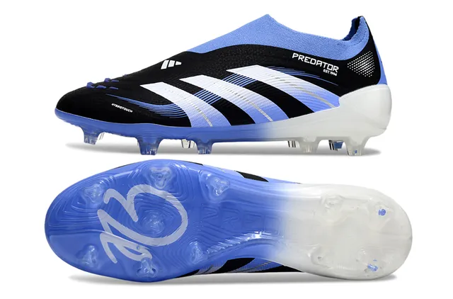 Adidas Predator HybridTouch Noir Bleu Clair Terrain Firme Chaussures de Football 6