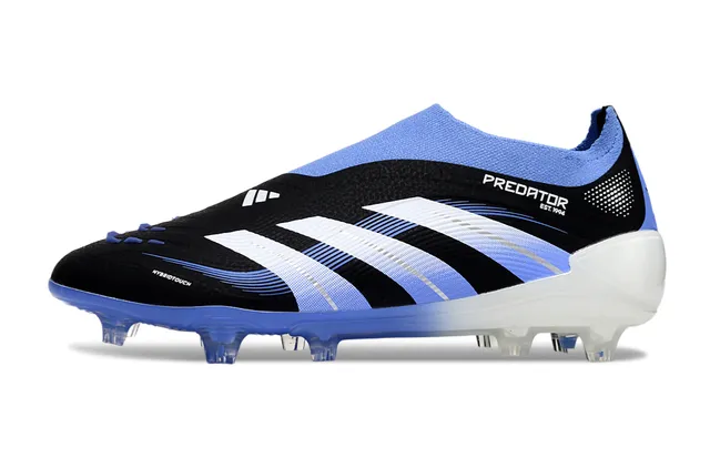 Adidas Predator HybridTouch Noir Bleu Clair Terrain Firme Chaussures de Football 7