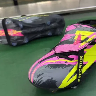 Adidas Predator Nanostrike+ Black Pink Neon Yellow Firm-Ground Soccer Shoes