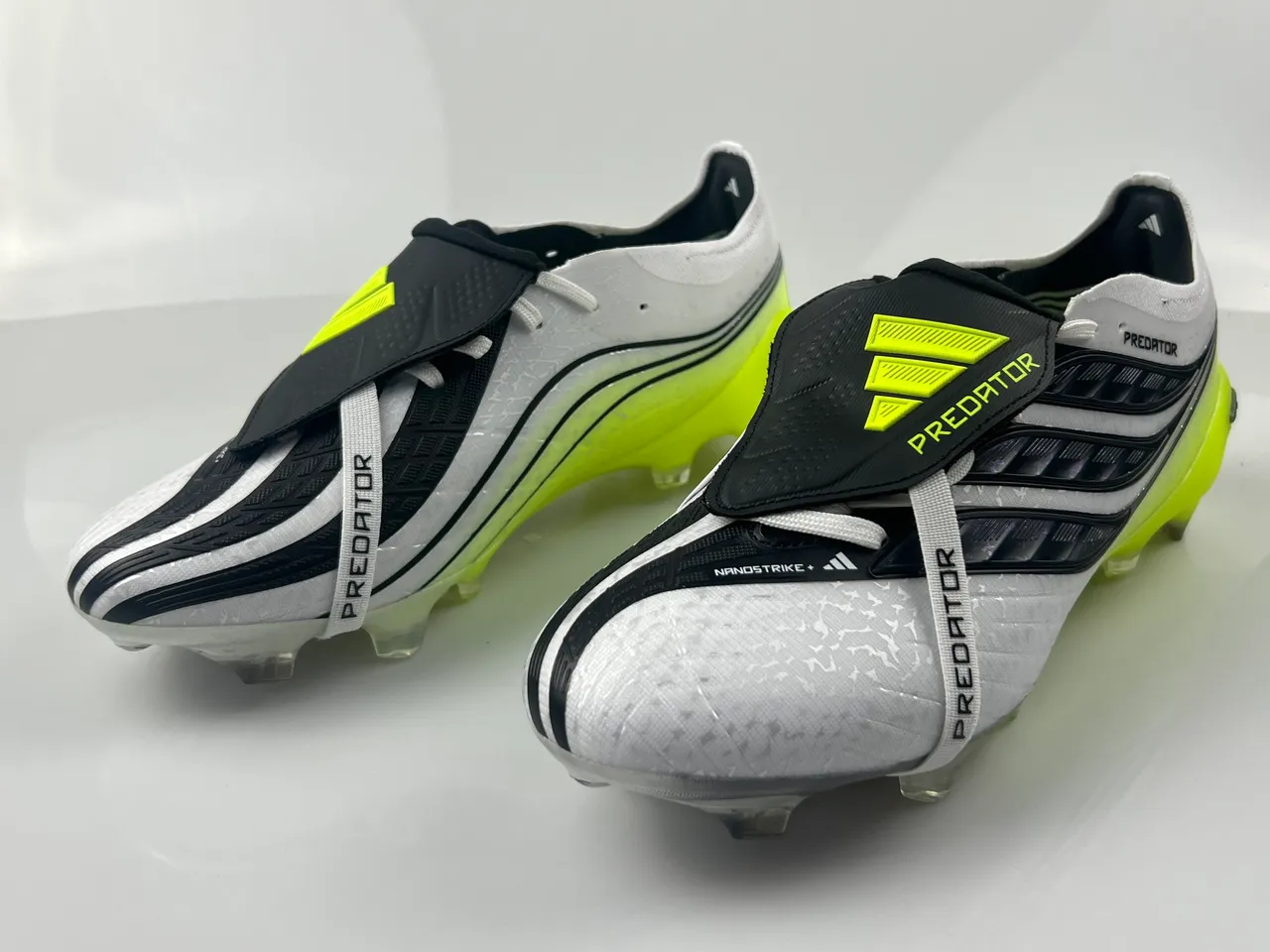 Adidas Predator Nanostrike+ White Black Neon Yellow Firm-Ground Soccer Shoes 2