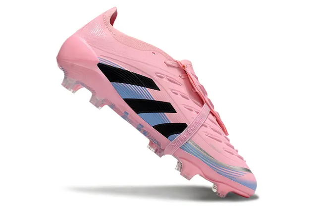 Adidas Predator Pink Black Low-Cut Lace-Lock Boot Textured Forefoot Overlay Firm-Ground Soccer Shoes 2