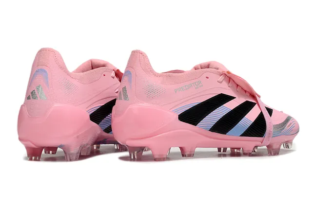 Adidas Predator Pink Black Low-Cut Lace-Lock Boot Textured Forefoot Overlay Firm-Ground Soccer Shoes 5