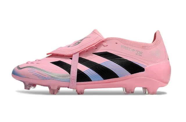 Adidas Predator Pink Black Low-Cut Lace-Lock Boot Textured Forefoot Overlay Firm-Ground Soccer Shoes 7