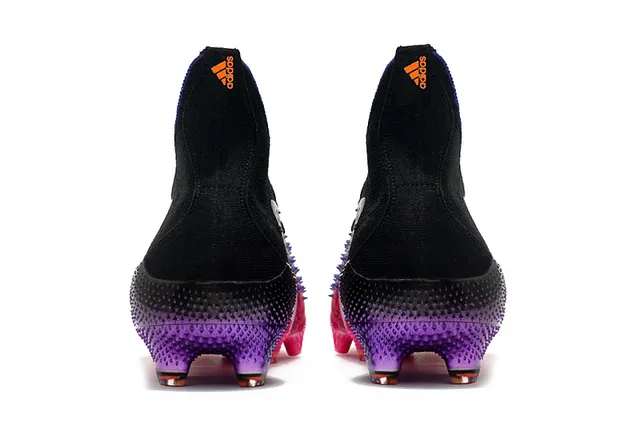 Adidas Predator 粉紫 高切袜套领 硬地足球鞋 3