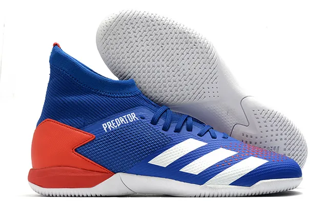Adidas Predator Rouge Noir Chaussures de Football Intérieur avec Col de Chaussette en Maille 4
