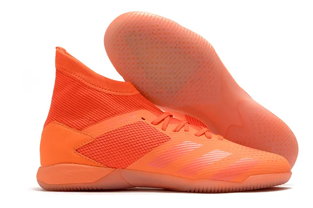 Adidas Predator Rouge Noir Chaussures de Football Intérieur avec Col de Chaussette en Maille 5