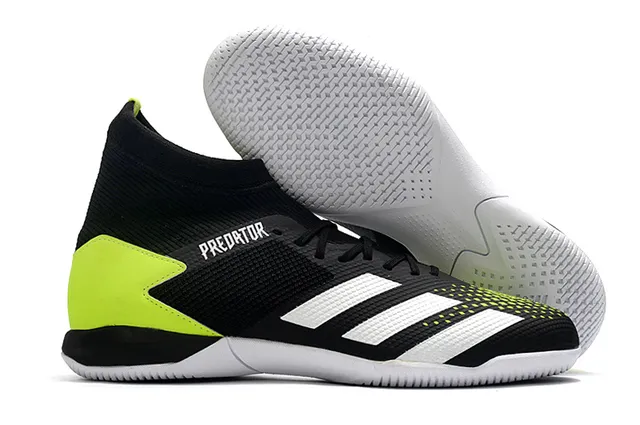 Adidas Predator Rouge Noir Chaussures de Football Intérieur avec Col de Chaussette en Maille 8