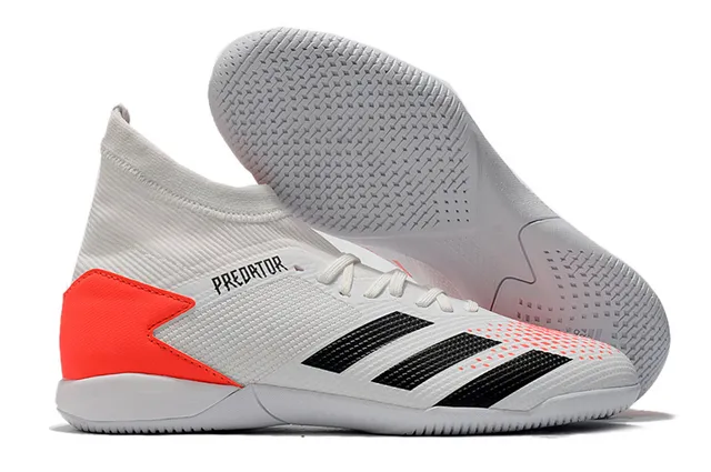 Adidas Predator Rouge Noir Chaussures de Football Intérieur avec Col de Chaussette en Maille 10