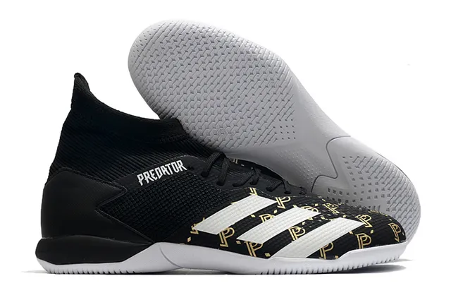 Adidas Predator Rouge Noir Chaussures de Football Intérieur avec Col de Chaussette en Maille 15