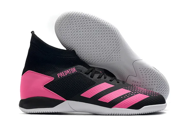 Adidas Predator Rouge Noir Chaussures de Football Intérieur avec Col de Chaussette en Maille 16