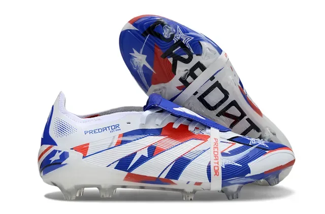 Adidas Predator Blanc Multicolore Chaussures de Football Basses Cage du Pied Avant Ribetée pour Sol Firme 1
