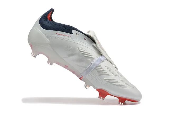 Adidas Predator White Navy Low-Cut Boot Midfoot Strap Lockdown Firm-Ground Soccer Shoes 4