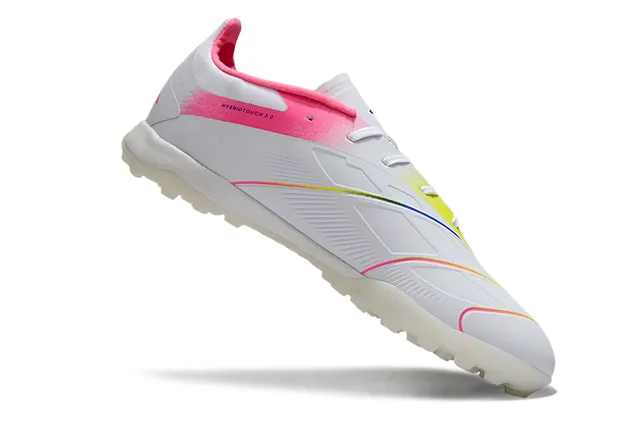 Adidas Predator Blanco Rosa Bajo Corte Superior Sintético Franja Gradiente Jaula Césped Turístico Zapatos de Fútbol 2