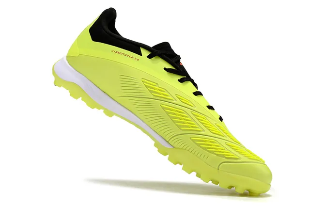 Adidas Predator হলুদ কালো নিওন সিন্থেটিক উপর লেস এবং কলার কনট্রাস্ট টার্ফ ফুটবল জুতো 2