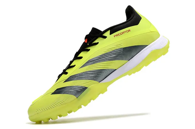 Adidas Predator হলুদ কালো নিওন সিন্থেটিক উপর লেস এবং কলার কনট্রাস্ট টার্ফ ফুটবল জুতো 3