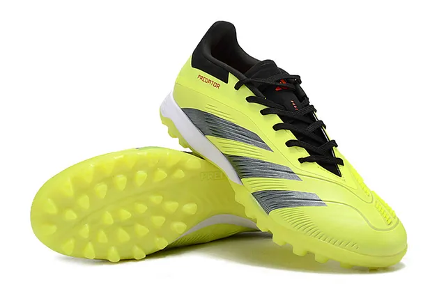Adidas Predator হলুদ কালো নিওন সিন্থেটিক উপর লেস এবং কলার কনট্রাস্ট টার্ফ ফুটবল জুতো 4
