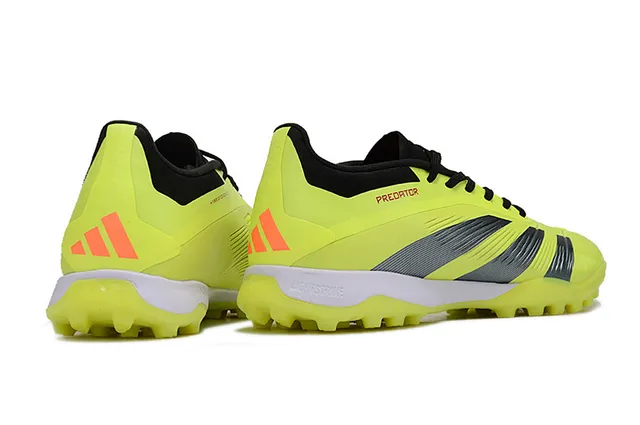 Adidas Predator হলুদ কালো নিওন সিন্থেটিক উপর লেস এবং কলার কনট্রাস্ট টার্ফ ফুটবল জুতো 5