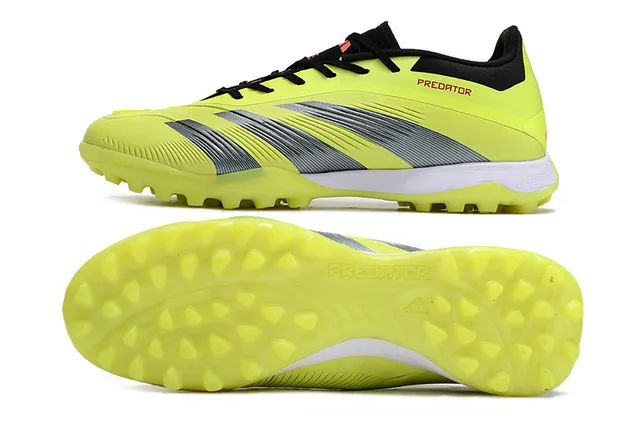 Adidas Predator হলুদ কালো নিওন সিন্থেটিক উপর লেস এবং কলার কনট্রাস্ট টার্ফ ফুটবল জুতো 6