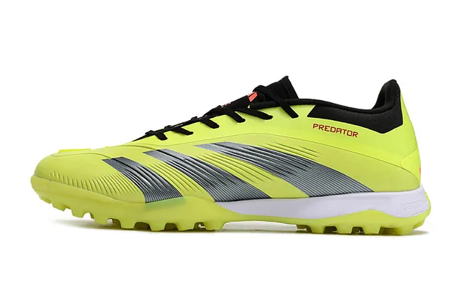 Adidas Predator হলুদ কালো নিওন সিন্থেটিক উপর লেস এবং কলার কনট্রাস্ট টার্ফ ফুটবল জুতো 7