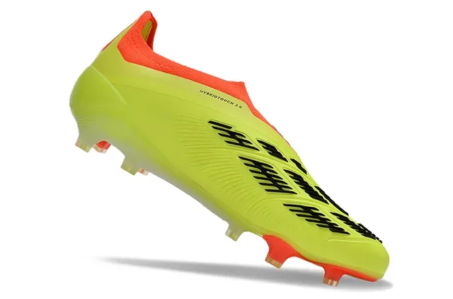 Adidas Predator Zapatos de fútbol upper sintético amarillo naranja neón negro tres rayas superficie firme 2