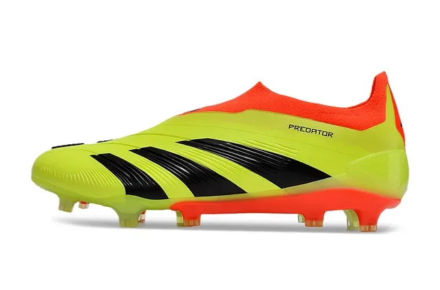 Adidas Predator Zapatos de fútbol upper sintético amarillo naranja neón negro tres rayas superficie firme 7