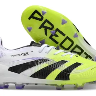 Adidas Predator Yellow White Low-Cut Gradient Upper Firm-Ground Soccer Shoes