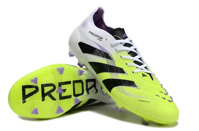 Adidas Predator Jaune Blanc Low-Cut Gradient Upper Firm-Ground Chaussures de Football 4