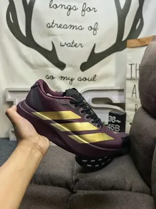 Adidas Purple Gold Mesh Upper Stripes Sneakers 5