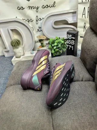 Adidas Purple Gold Mesh Upper Stripes Sneakers 6