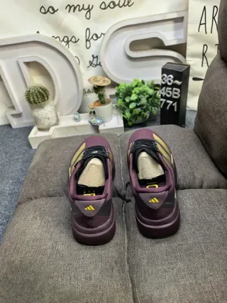 Adidas Purple Gold Mesh Upper Stripes Sneakers 8